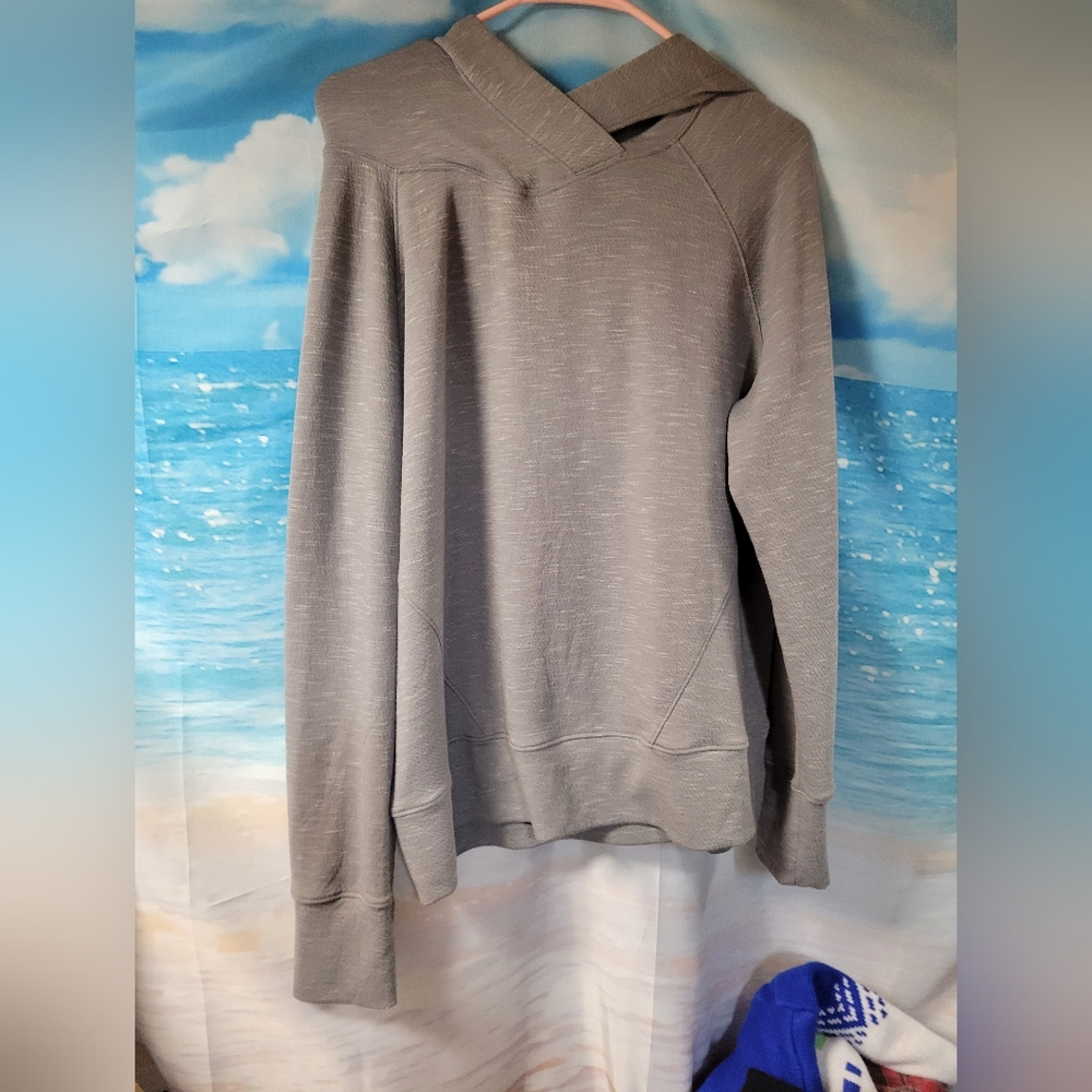 Prana Size Large Gray Hoodie Sweatshirt
